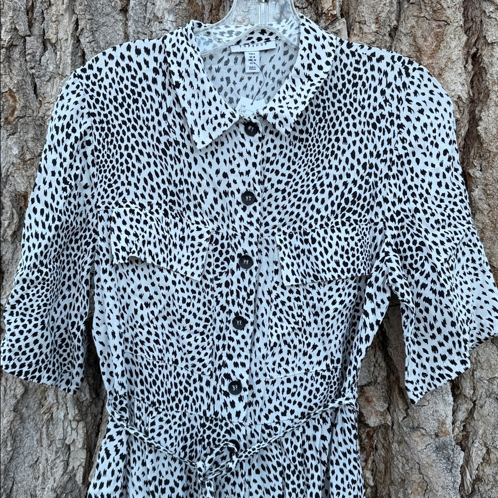 Topshop tall belted dress